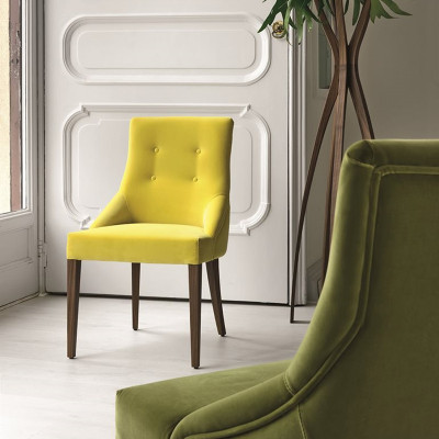 Yellow upholstered dining deals chair