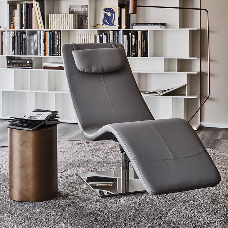 Matelas + Appui-tête De Remplacement Pour Chaiselongue PONY - Fabriqué En Italie, Blanc/Noir
