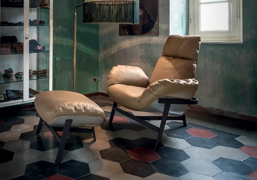 JUPITER ARMCHAIR By Arketipo - Leather armchair with ar